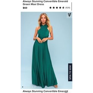 Convertible emerald green maxi dress